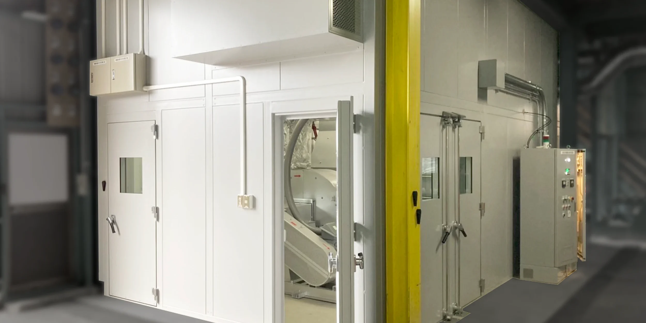 corner view of Soundproof Cover for Dust Collector corner view of Soundproof Cover for Dust Collector