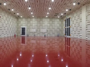 full view of a semi anechoic chamebr with two doors