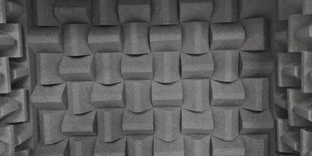 Interior of Anechoic box interior showing hinges Interior of Anechoic box interior showing hinges