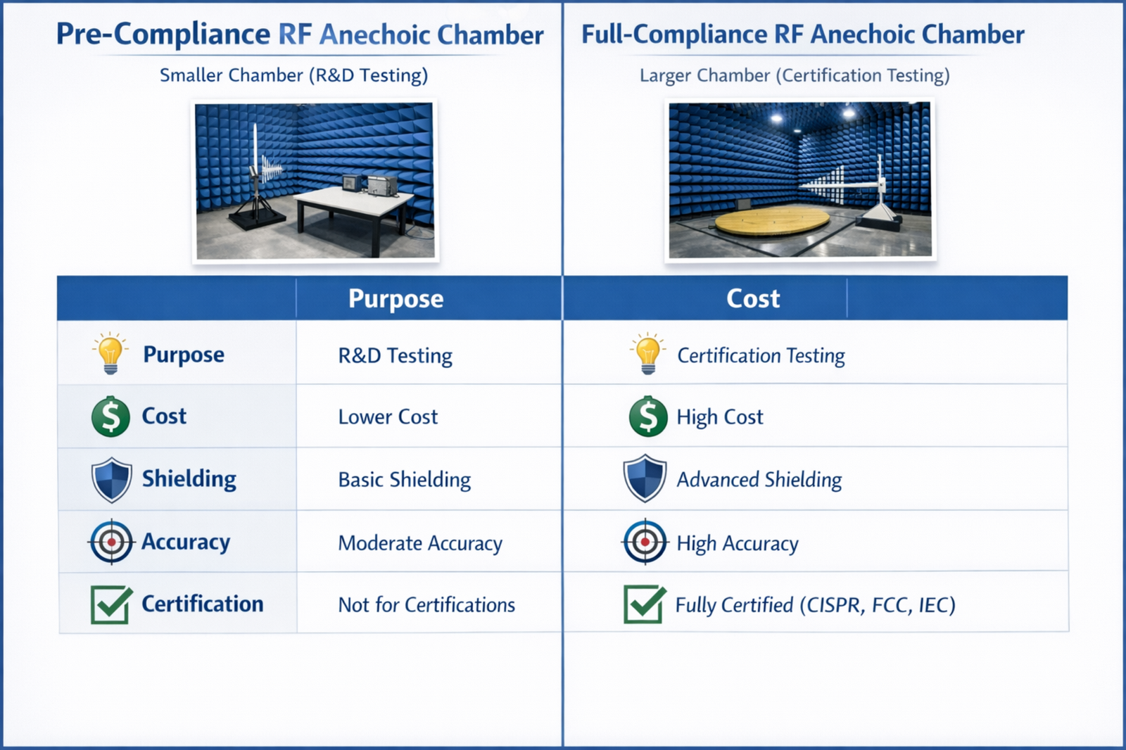 Pre-compliance RF anechoic chamber