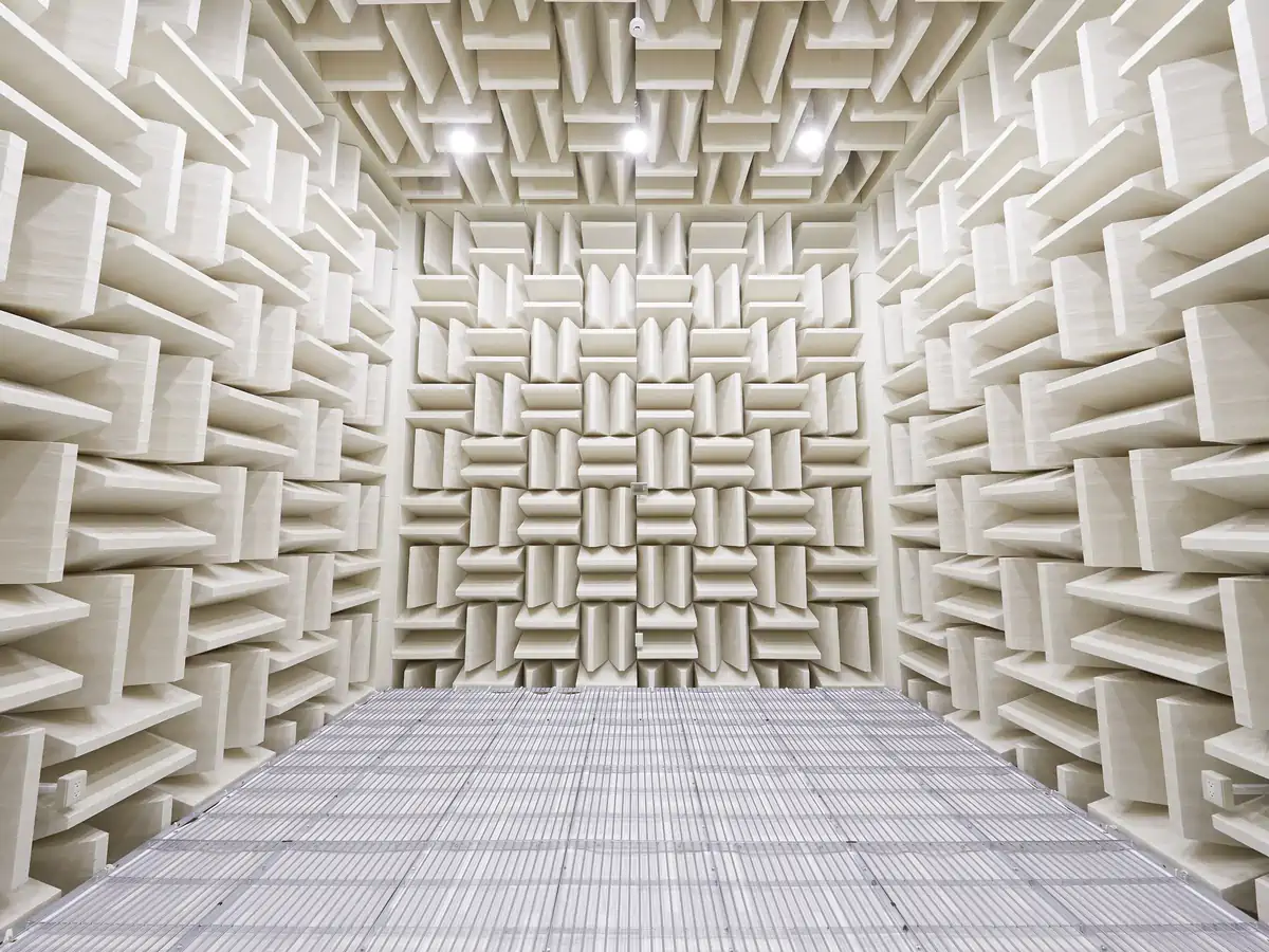 Full view of fully anechoic chamber medium angle