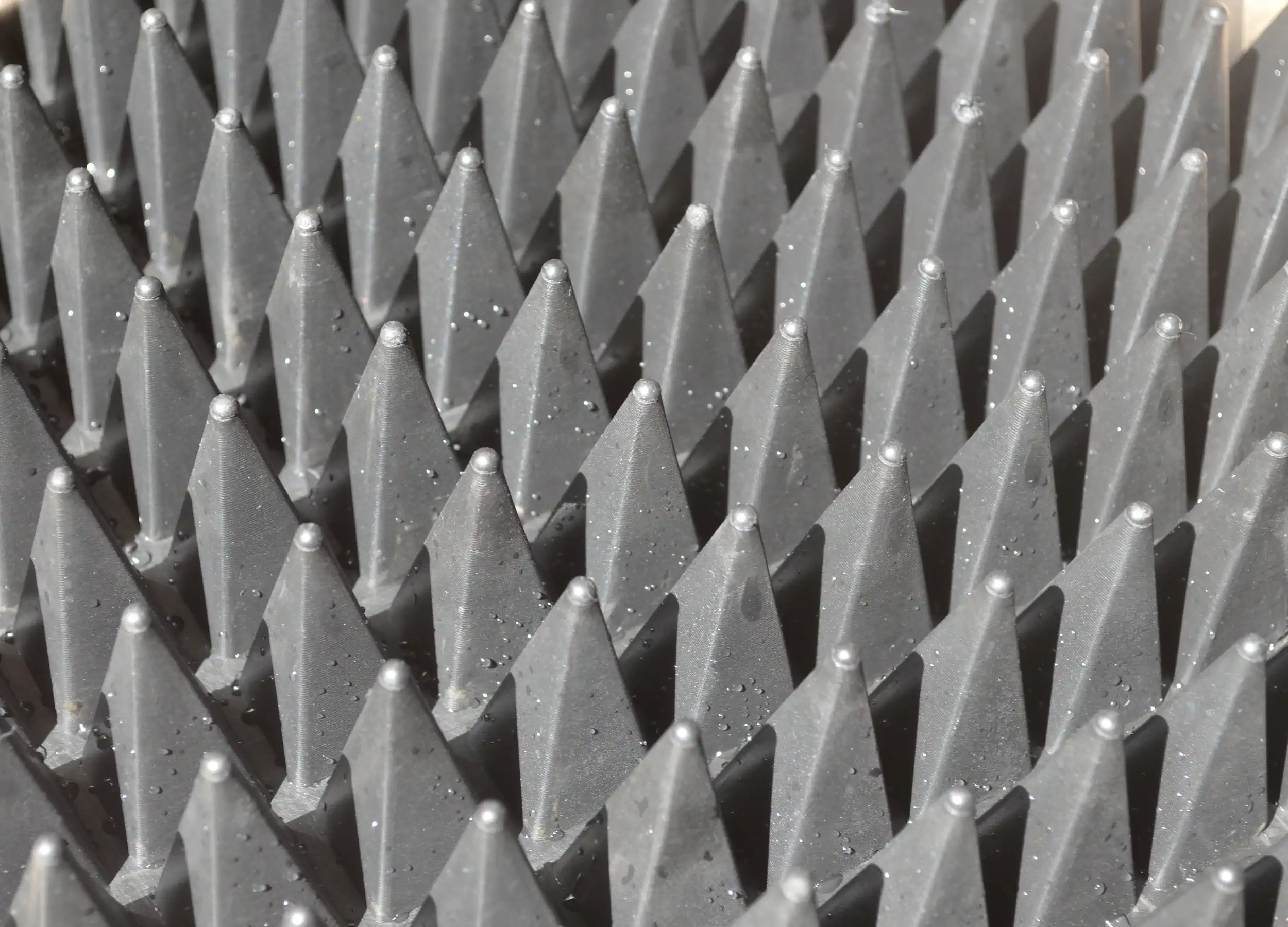 High Power Handling RF Absorber water droplets closeup High Power Handling RF Absorber water droplets closeup