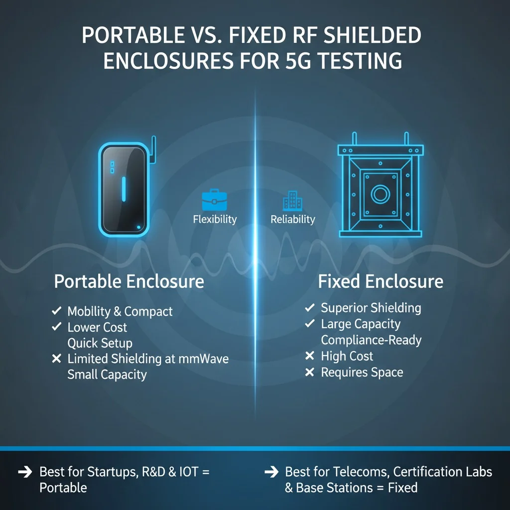Portable vs. Fixed RF Enclosures for 5G Testings