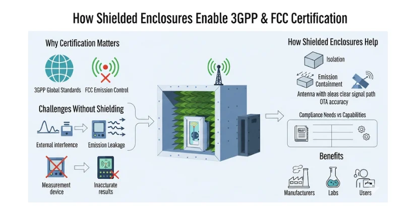 Shielded Enclosures for 3GPP & FCC Certification