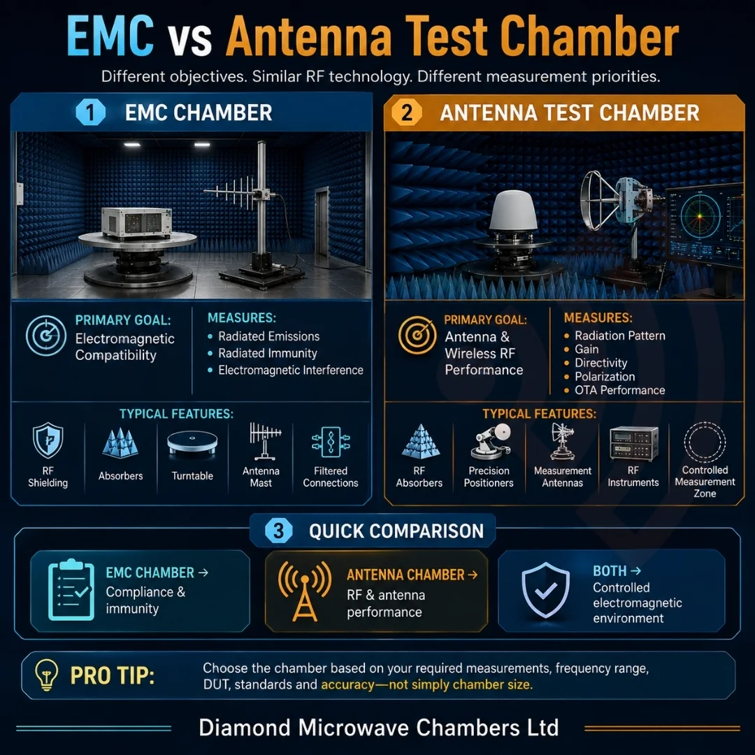 Difference Between EMC and Antenna Test Chamber